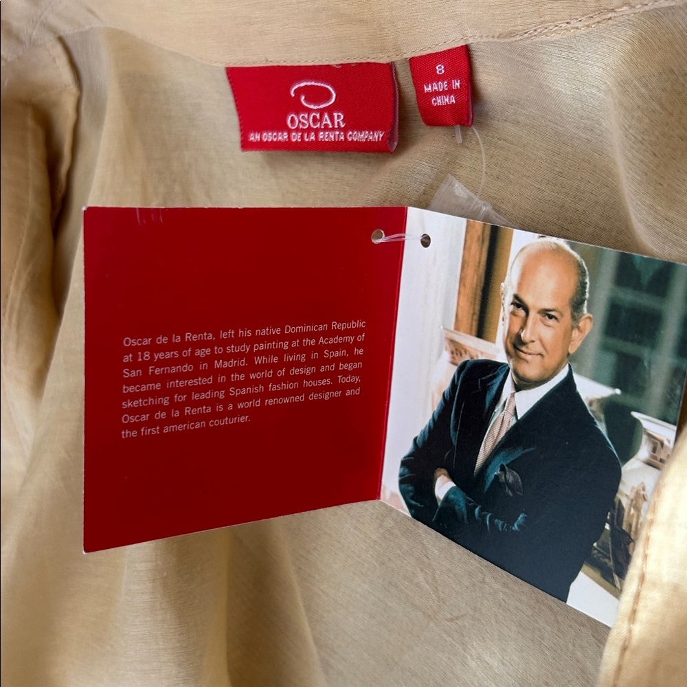 Oscar de la Renta Sheer Cotton/Silk Romantic Pintuck Ruffle Blouse, NWT - Picture 7 of 9